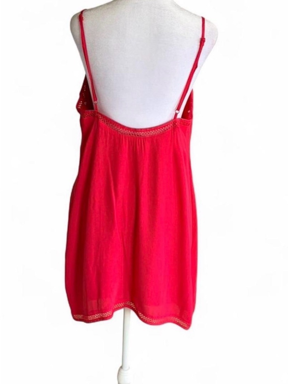Lovers + Friends Bright Coral Slip Mini Dress with V-Neck - Picture 7 of 8